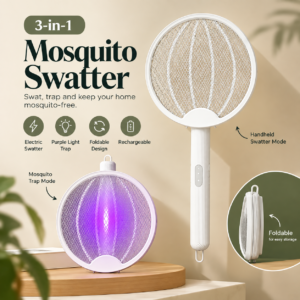 2-in-1 Foldable Rechargeable Mosquito Swatter & Trap Lamp