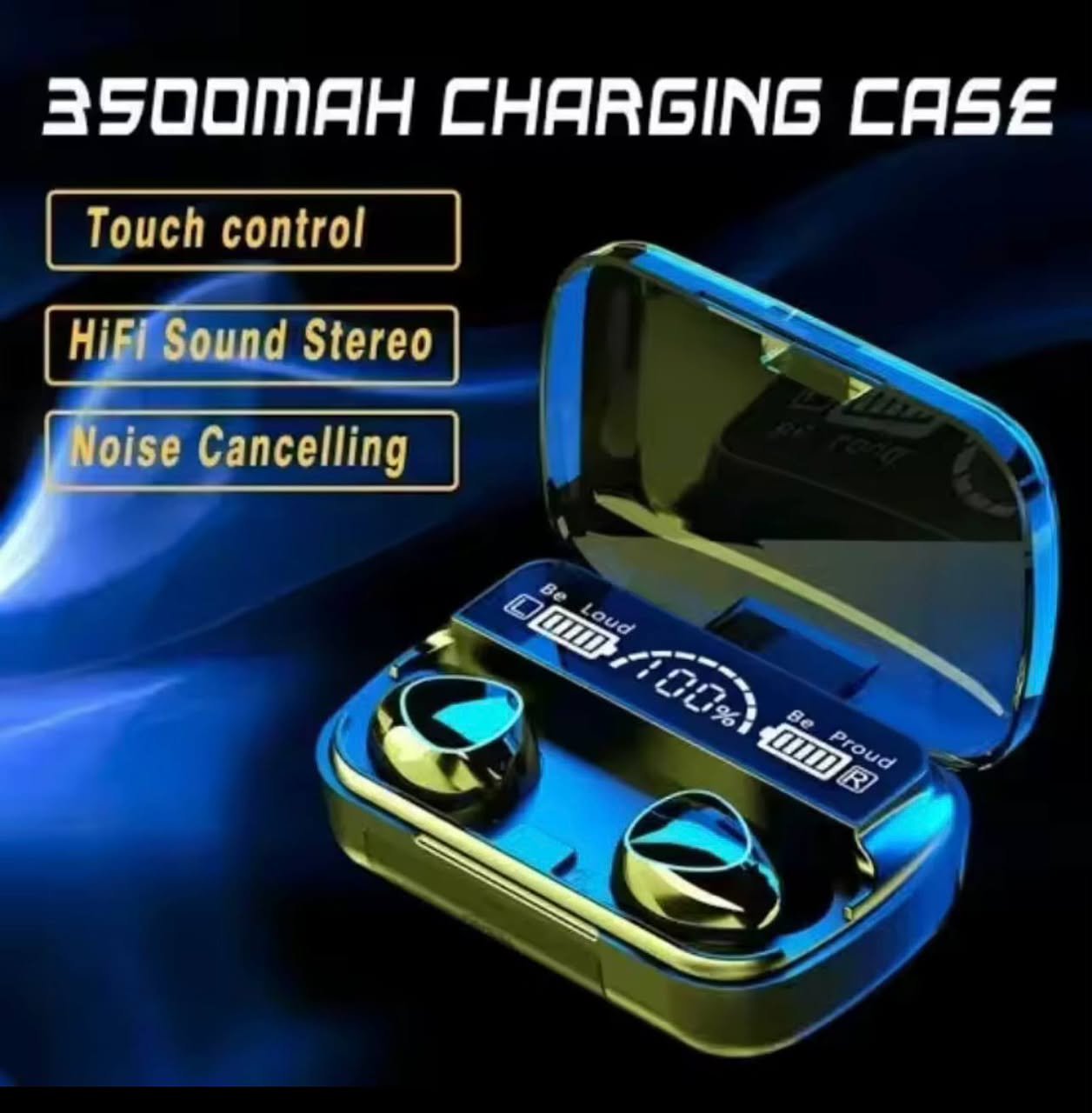 TWS Wireless Earbuds with Digital Charging Case