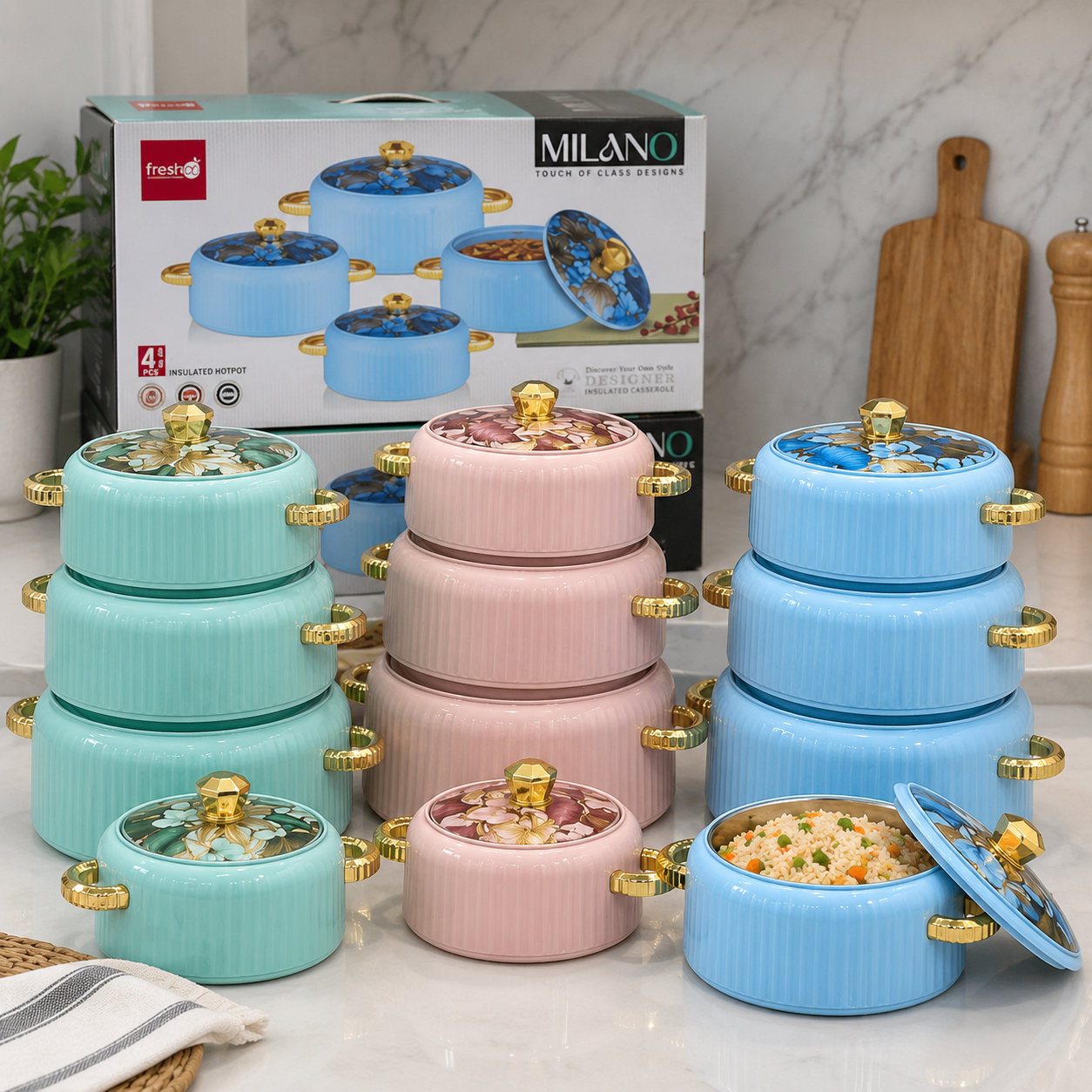 Pastel Milano Insulated Casserole Collection